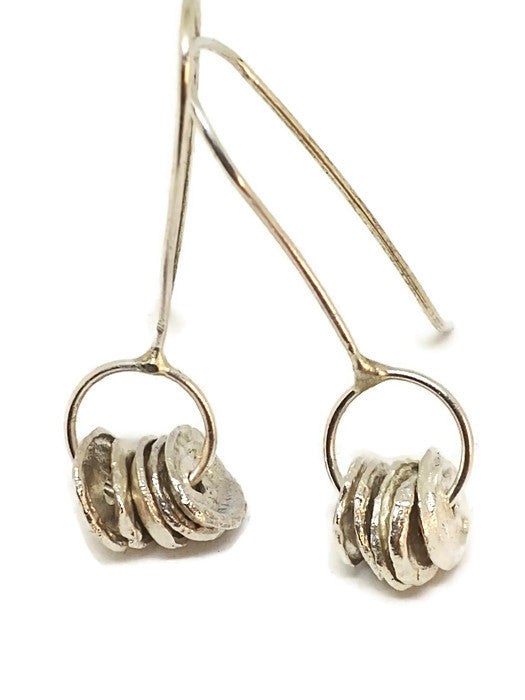 Sterling Silver Water Cast Earrings