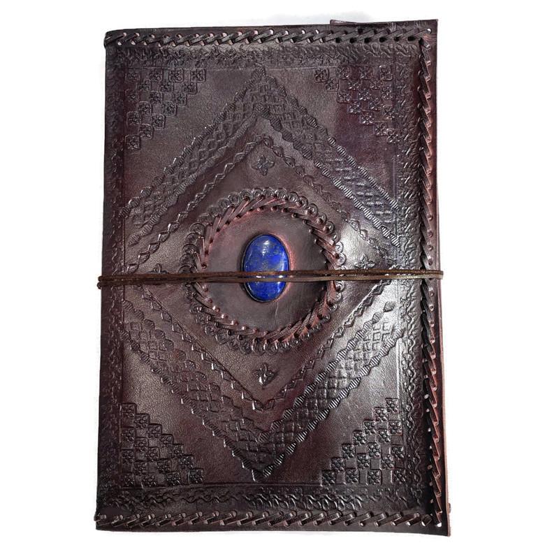 Leather Journal with Stone - Lapis Lazuli